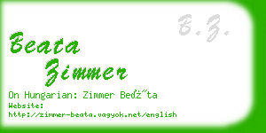 beata zimmer business card